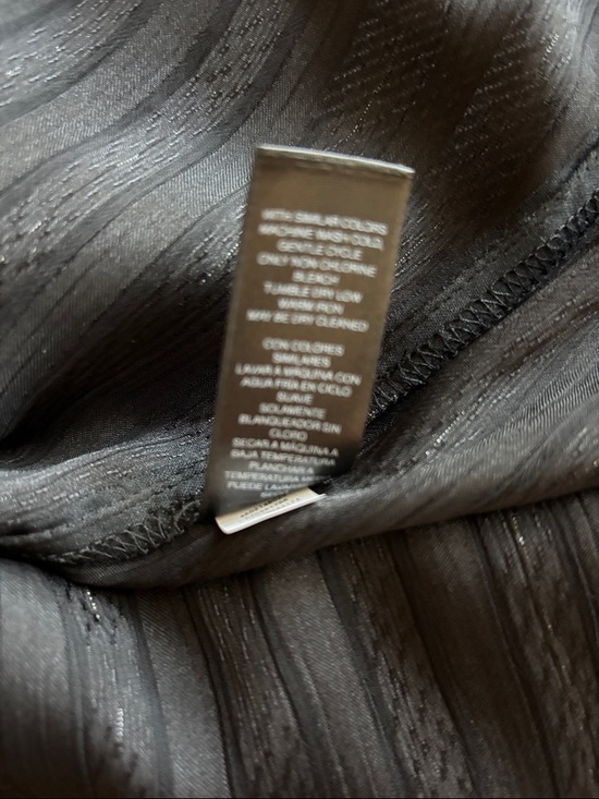 WHBM Sheer Black Striped Button-Up Blouse size 10 - Picture 9 of 9